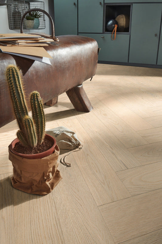 Floer - Hybride Hout - Wit Eiken Visgraat - FLR-5016