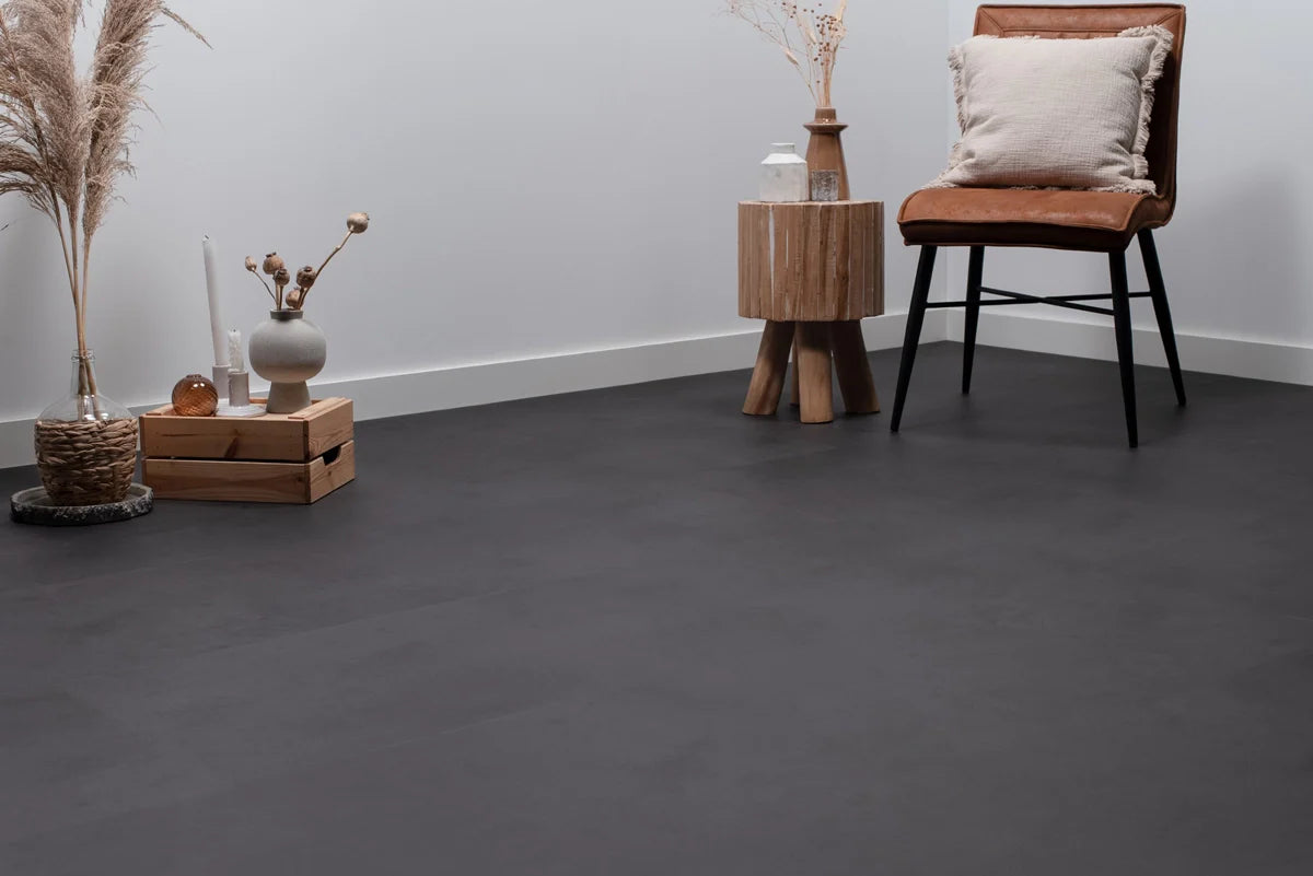 Floer - Tegel - FLR-3610 - Betonlook Zwart - Dryback - Megamat