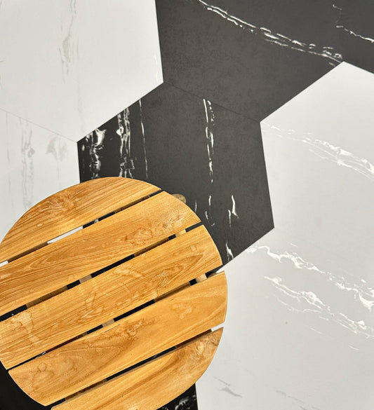 TFD on the Floor - Hexagon Black - Tegel - Dryback