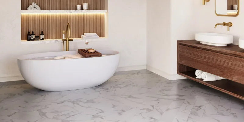 Invictus Maximus - Pure Marble Herringbone - Snowflake 2.0 - Tegel - Click