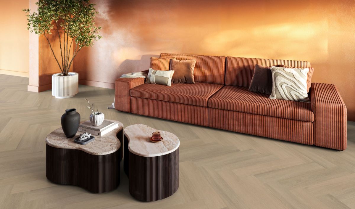 Floorlife - Yup Sutton Herringbone - 9030150419 - Warm Beige - Dryback