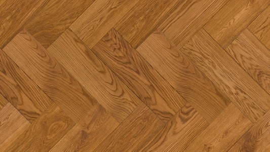 Floer - Karamel Bruin Geolied - FLR-4017 - Visgraat Rustiek Eiken Multiplank