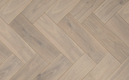 Floer - Dubbel Gerookt + Wit Geolied - FLR-4007 - Visgraat Rustiek Eiken Multiplank